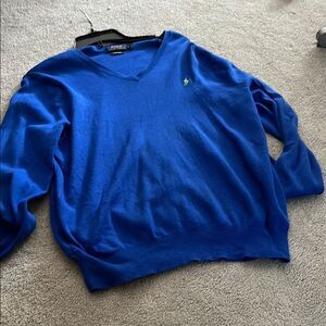 Polo by Ralph Lauren V-Neck Blue Sweater Pima cotton